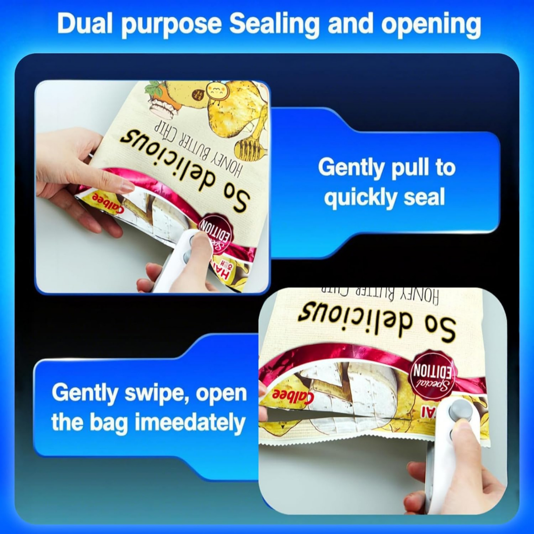2-in-1 Mini Bag Sealer – USB Rechargeable & Long Lasting Battery