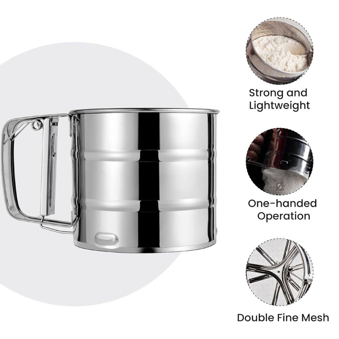 Hand Press Flour Sifter - Soft Rotis & Smooth Dough