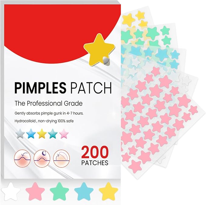 200 PCS Colorful Pimple Patches – Fast Healing Acne Spot Stickers