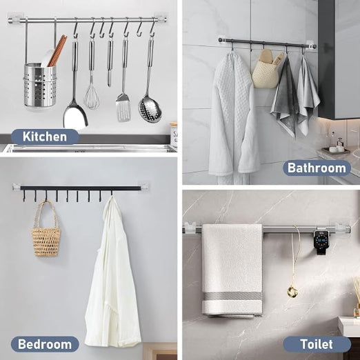 No-Drill Self-Adhesive Curtain Rod Holder