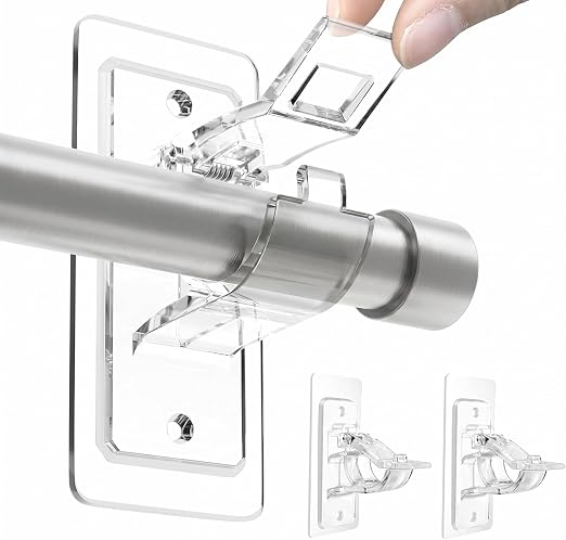 No-Drill Self-Adhesive Curtain Rod Holder