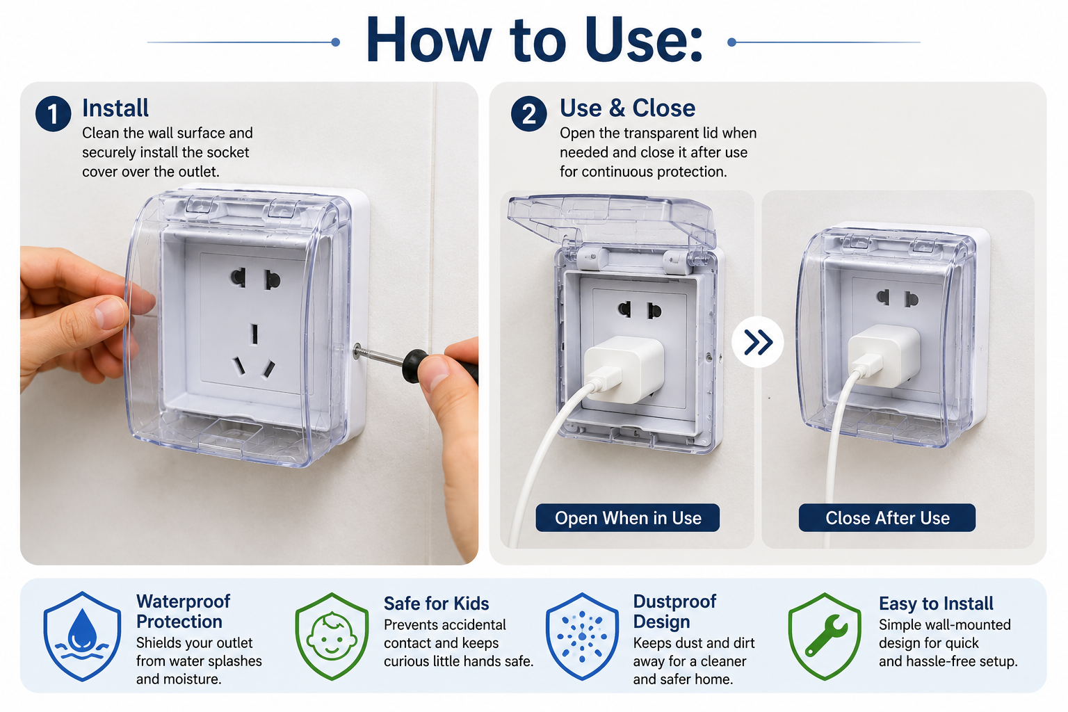 waterproof wall shoket cover