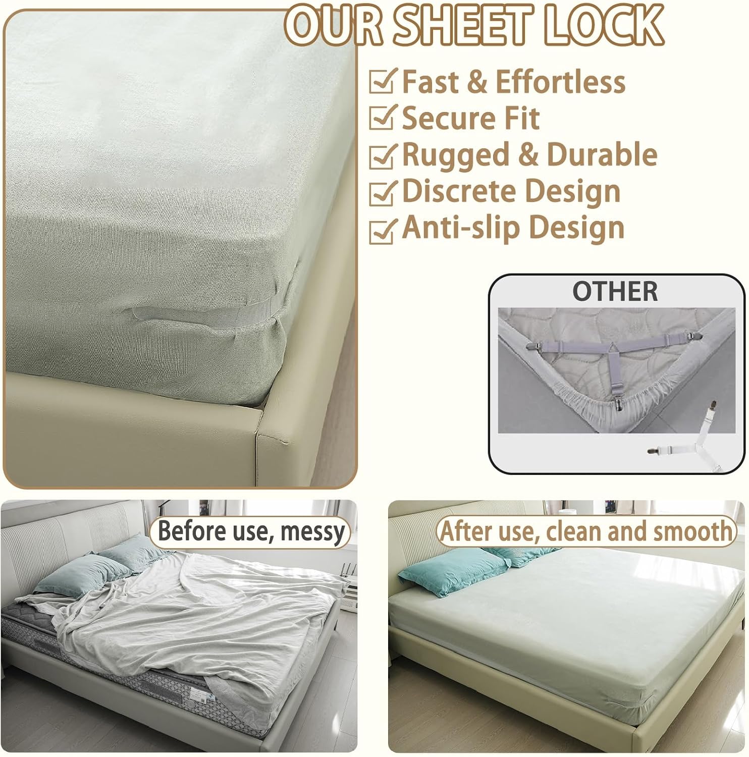 Bedsheet Holder With Strip (Imported)