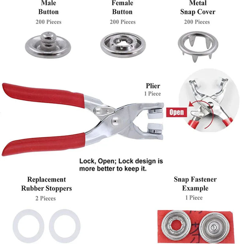 Button Pliers tool kit with buttons