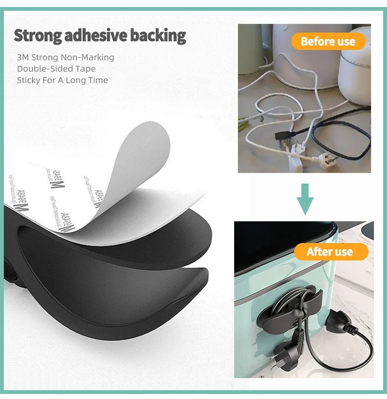 Self-Adhesive Cable Organizer (Pack Of 10)