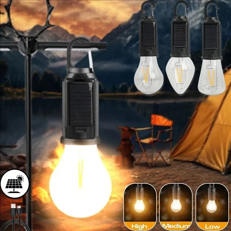 Solar LED Hanging Bulb Light